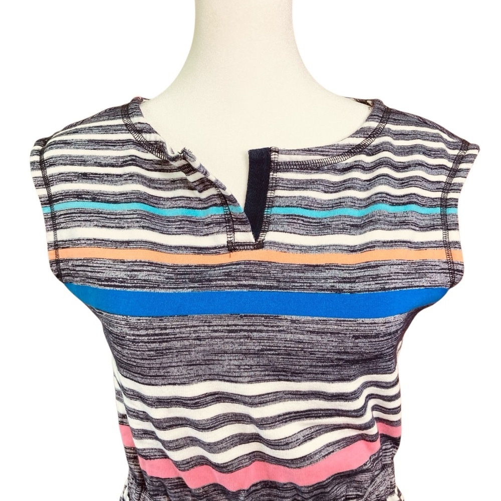 Talbots Multi-Color Stripe Drawstring Waist Sleev… - image 6